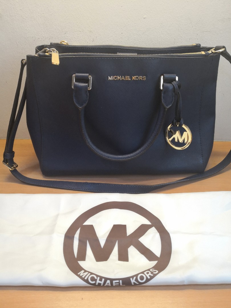 michael kors blue satchel bag