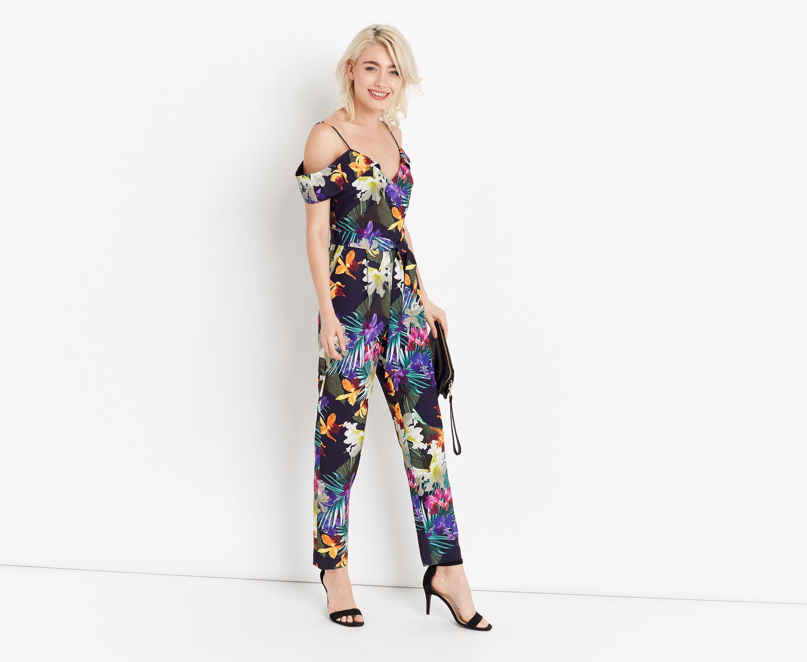 tropical floral jumpsuit