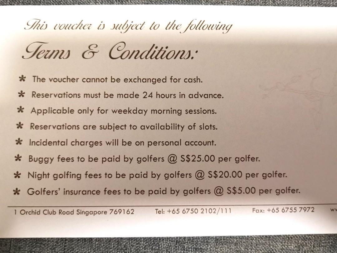 Orchid Country Club Golf Game Vouchers For 4 Tickets Vouchers Vouchers On Carousell