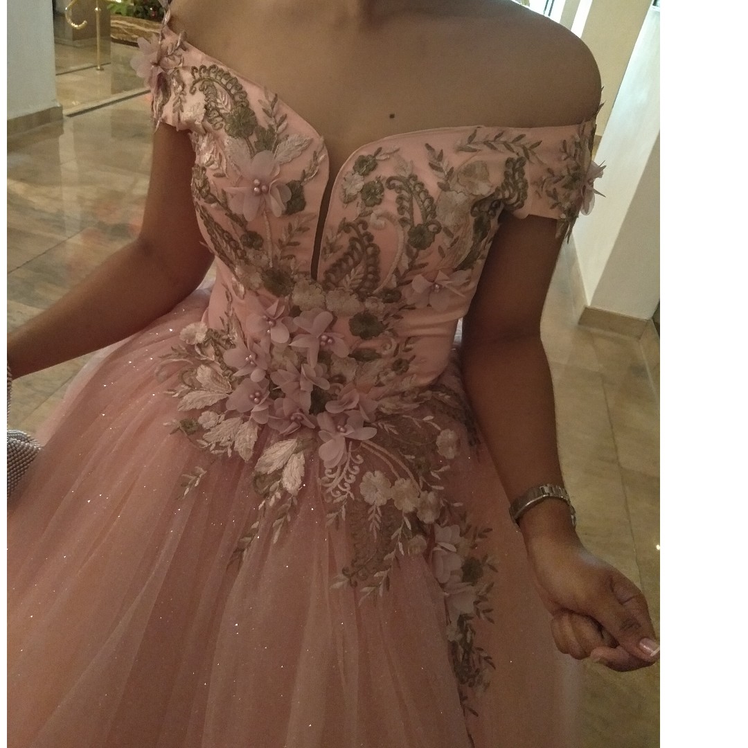 Floral Pink Glitter Dress with Petticoat for JS Prom for sale, Women's