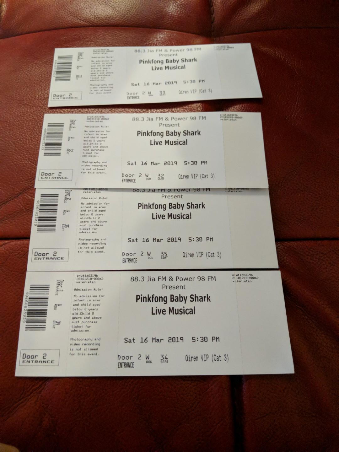 Pinkfong baby shark live musical tickets, Tickets & Vouchers, Event