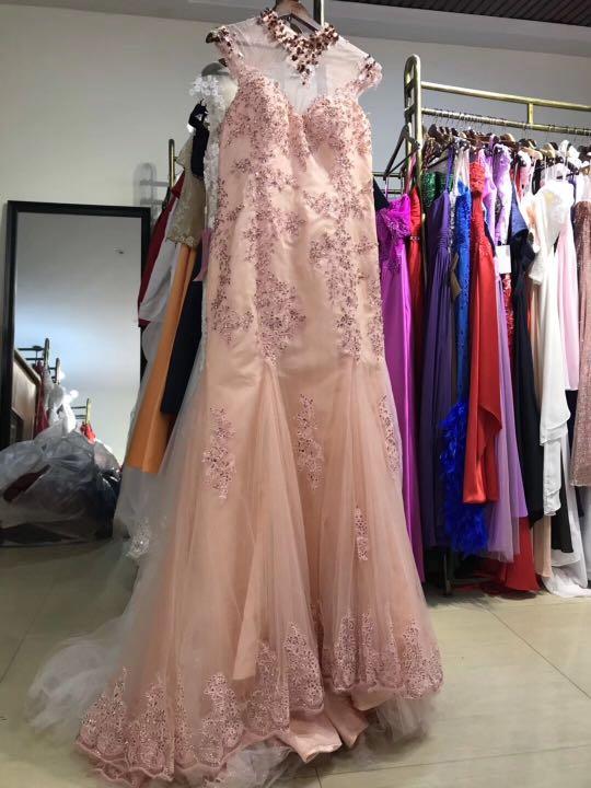 plus size old rose gown