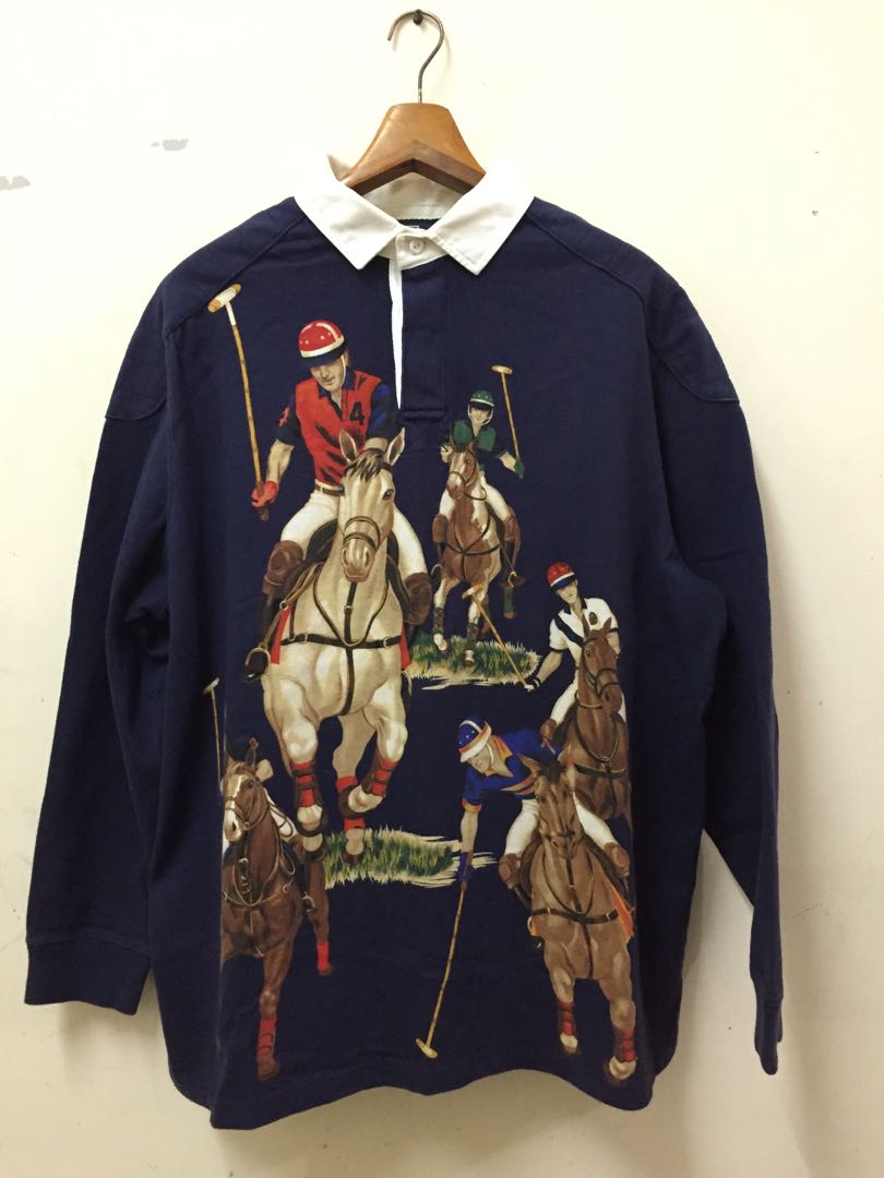 POLO RALPH LAUREN FIVE HORSEMEN RUGBY, Men's Fashion, Tops & Sets, Tshirts  & Polo Shirts on Carousell