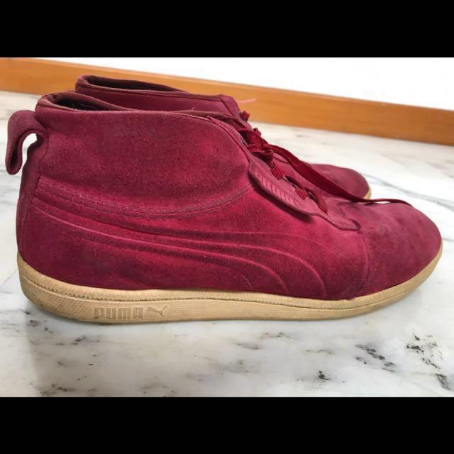 puma red velvet shoes