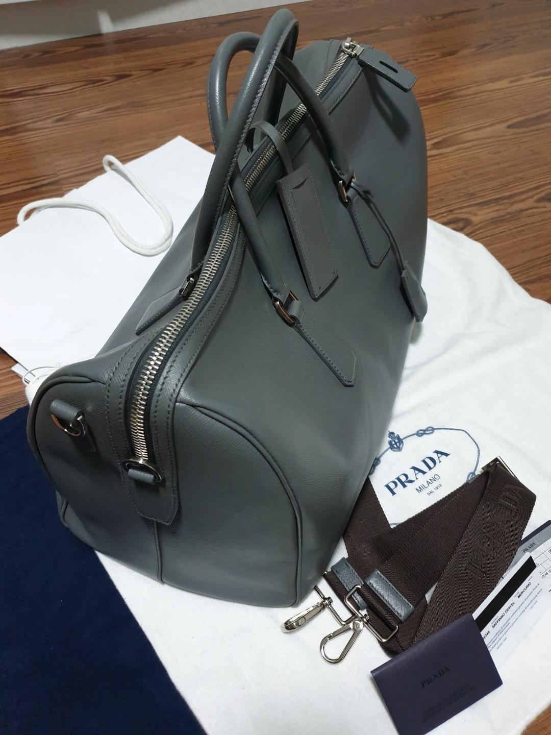 Rare Pre-loved Authentic Prada Mercurio Saffiano Leather Travel Bag ...