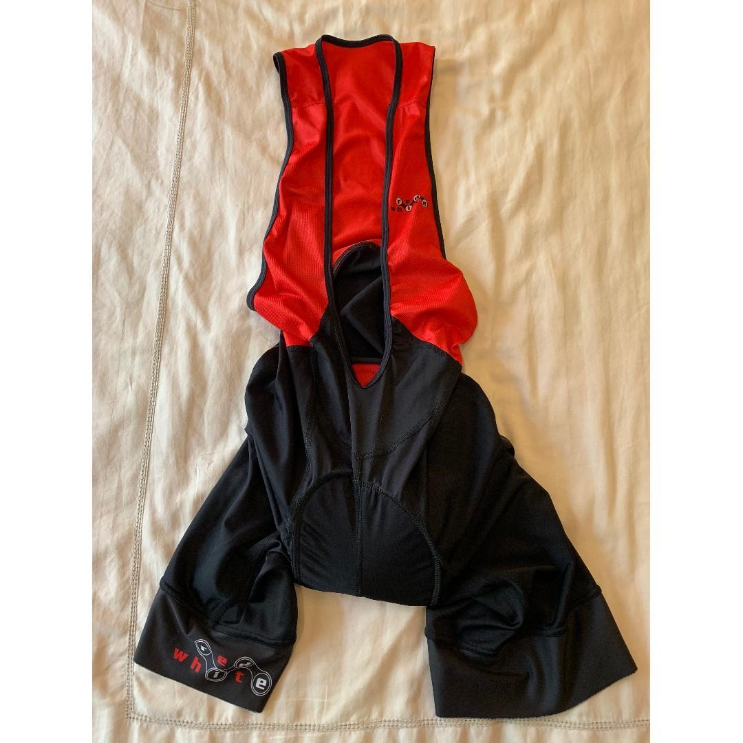 Red White Long Distance cycling Bib Shorts Size M Sports Equipment Bicycles Parts Parts Accessories on Carousell