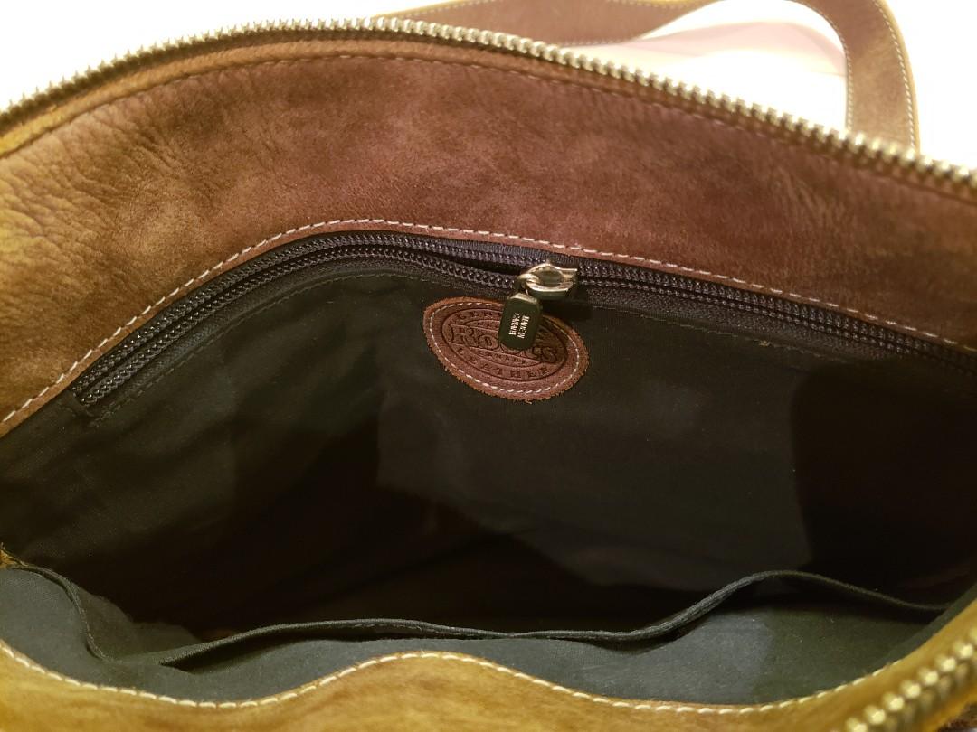 Roots Brown Woven Leather Crossbody Bag, Women's Fashion, Bags & Wallets on Carousell