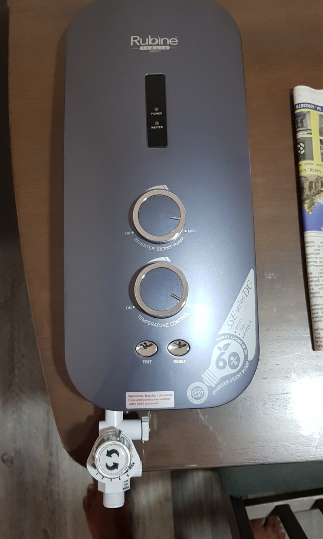 RUBINE instant Water Heater with booster pump (not working), TV & Home