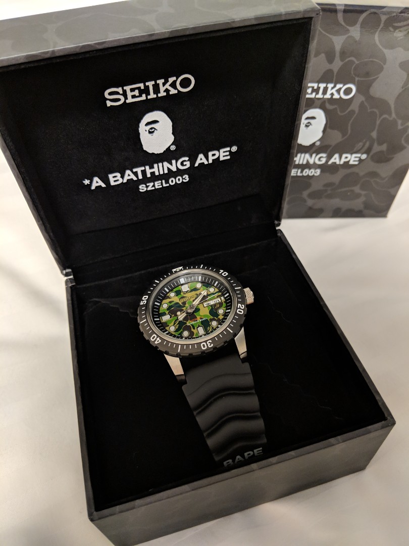 Seiko x Bape mechanical divers watch, Men's Fashion, Watches & Accessories,  Watches on Carousell