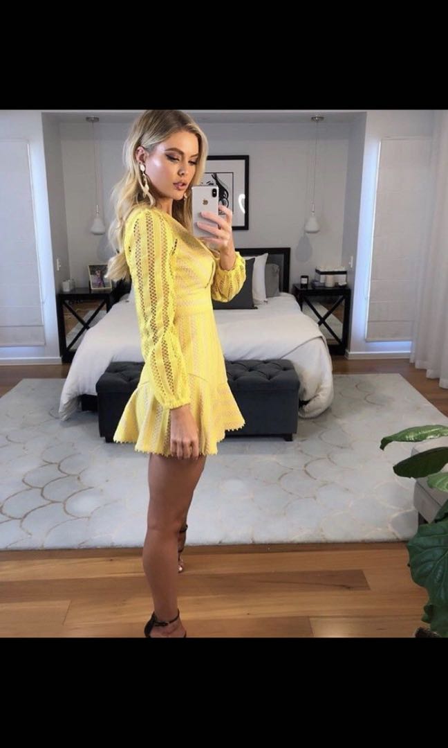 Sheike Canary Yellow Dress, Women's 