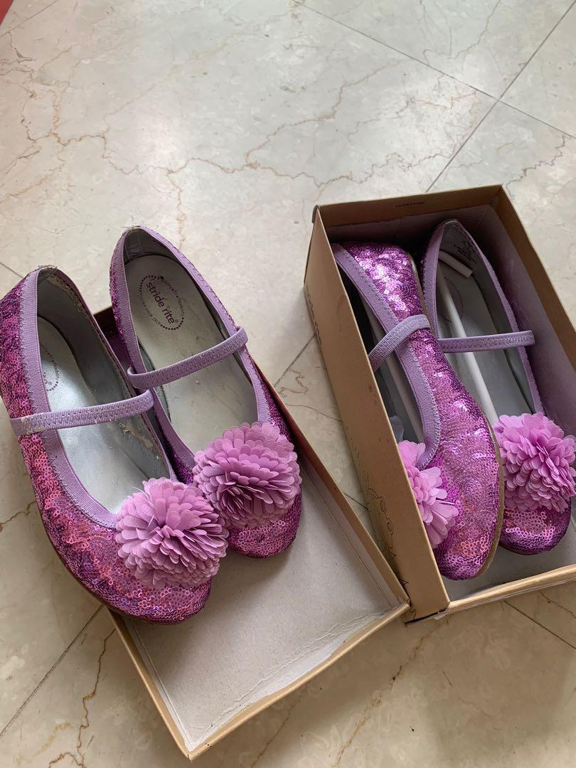 shiny purple shoes