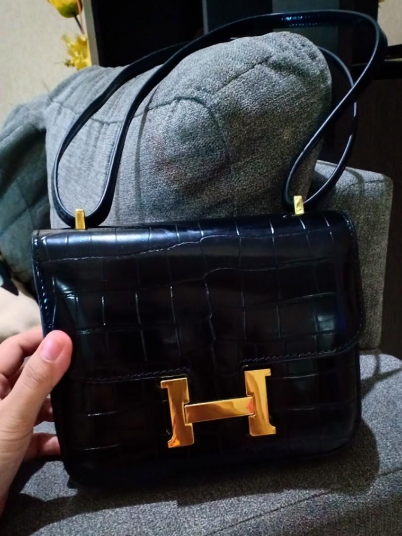 Asli import tas kulit Hermes Constance Croco, Fesyen Wanita, Tas & Dompet  di Carousell