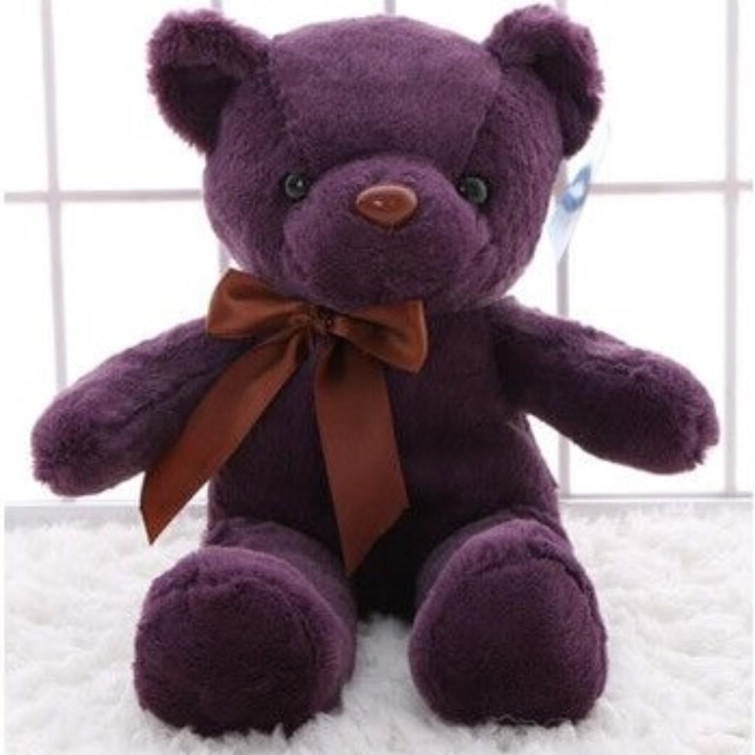 dark purple teddy bear
