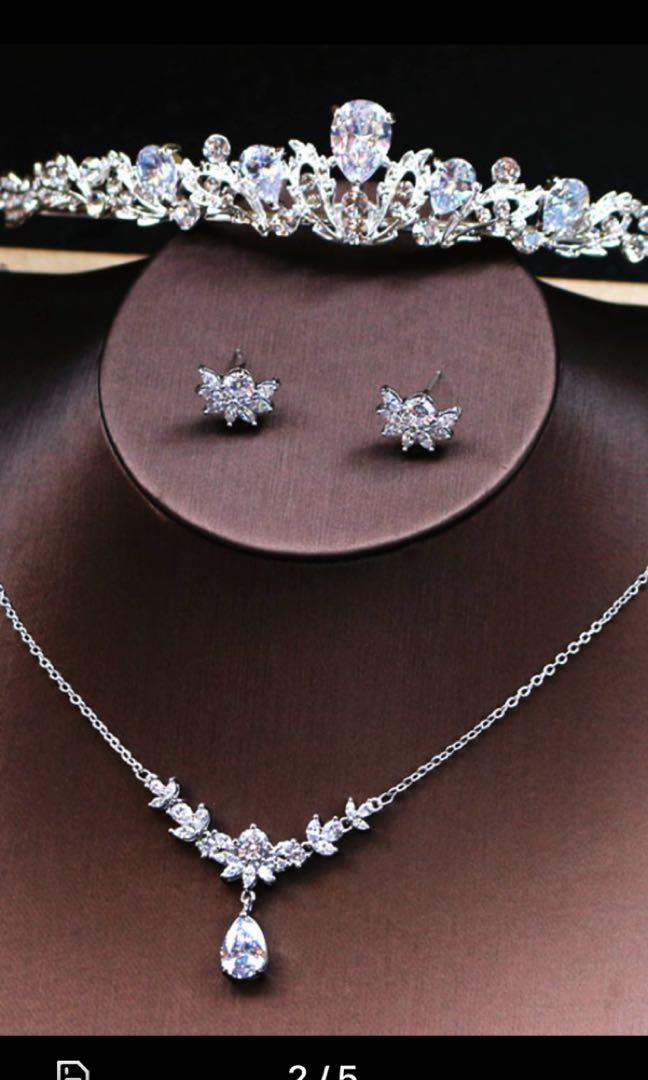 Tiara necklace and earring sets Clearance