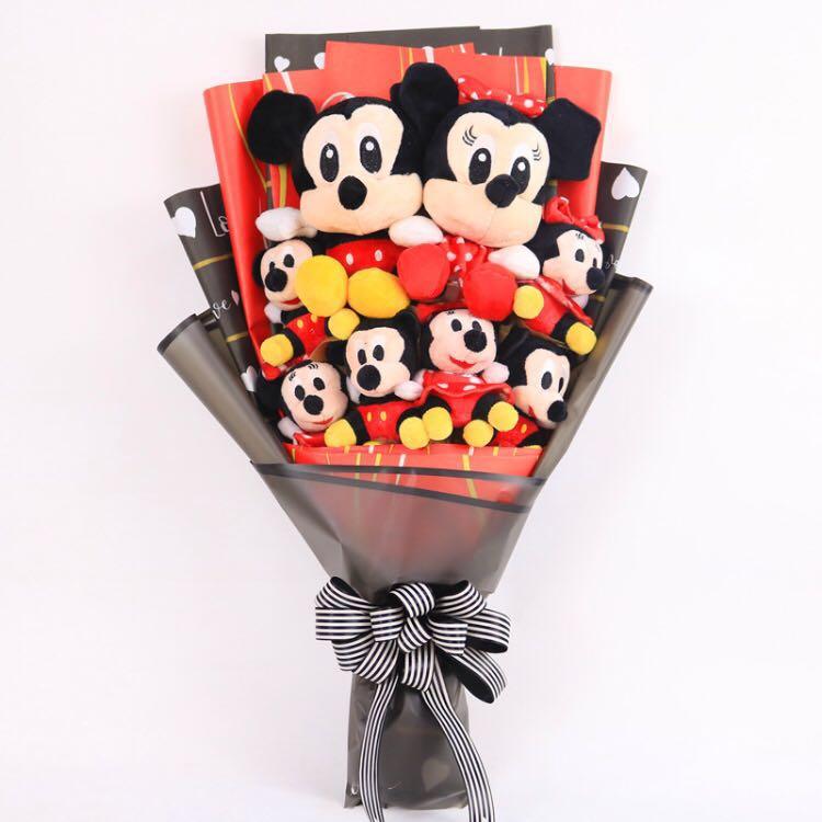 mickey and minnie valentine plush
