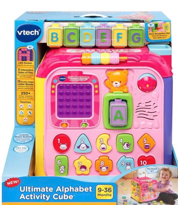 vtech alphabet activity cube pink
