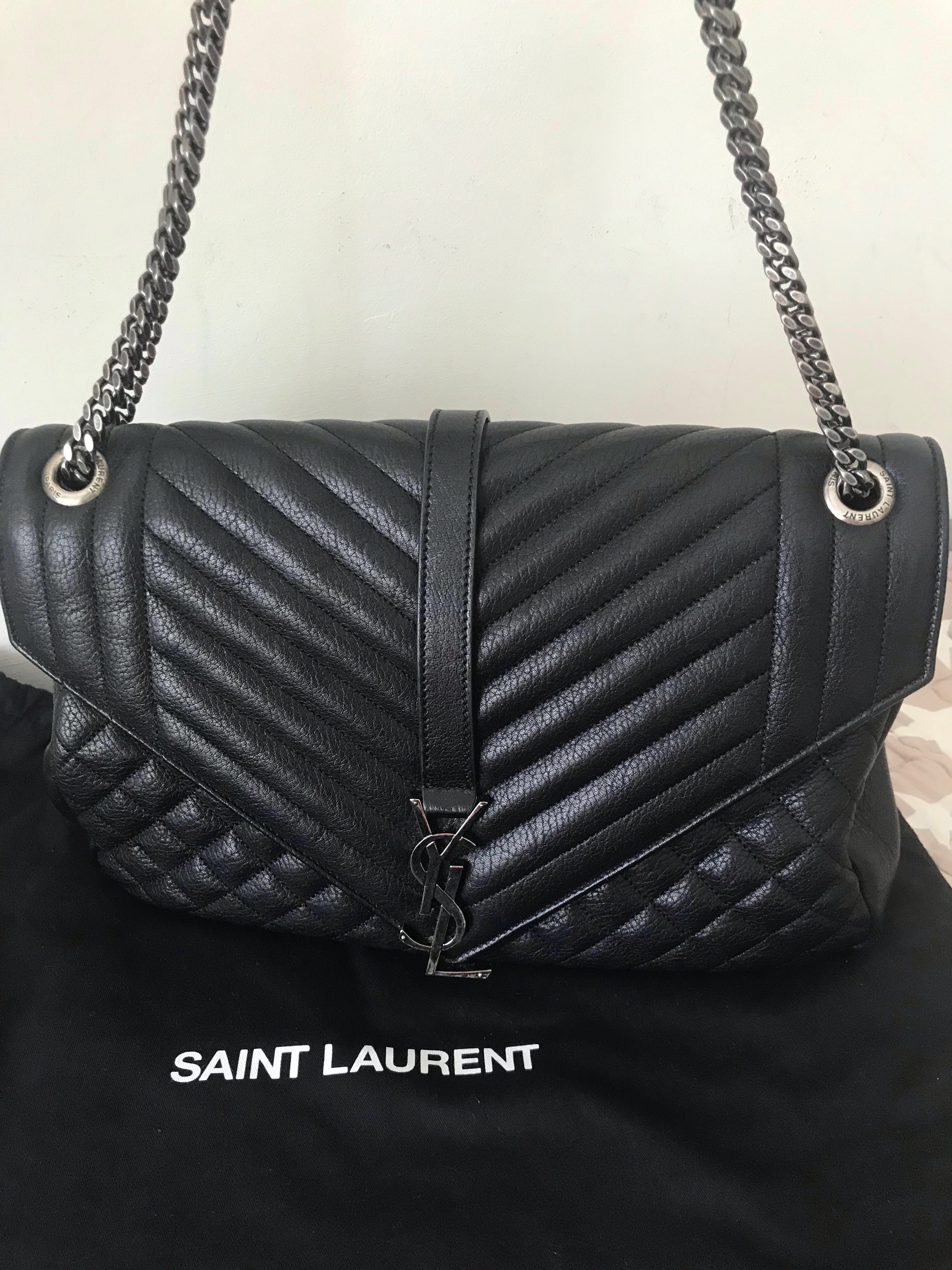 ysl college bag black