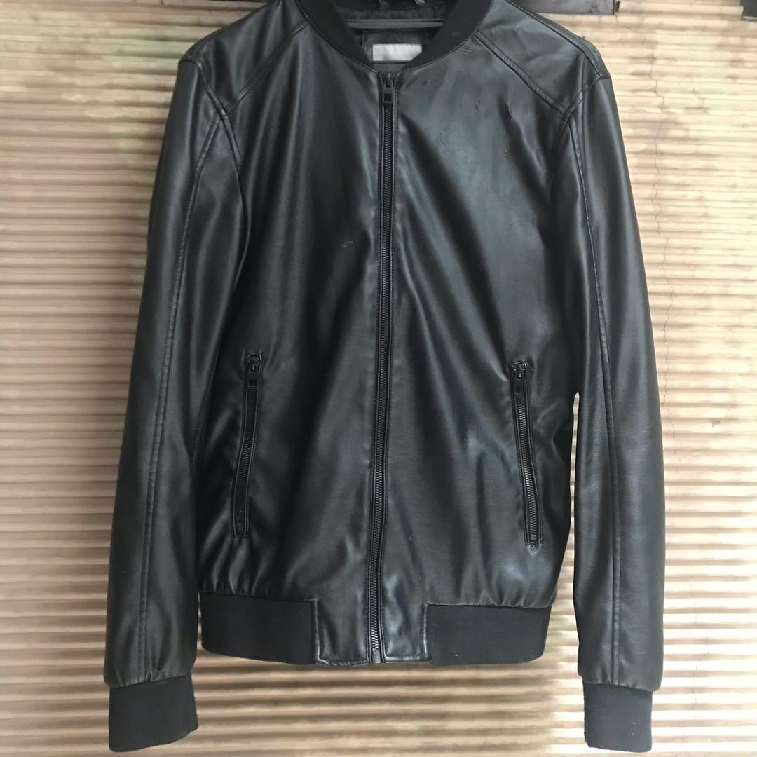 leather biker jacket zara man