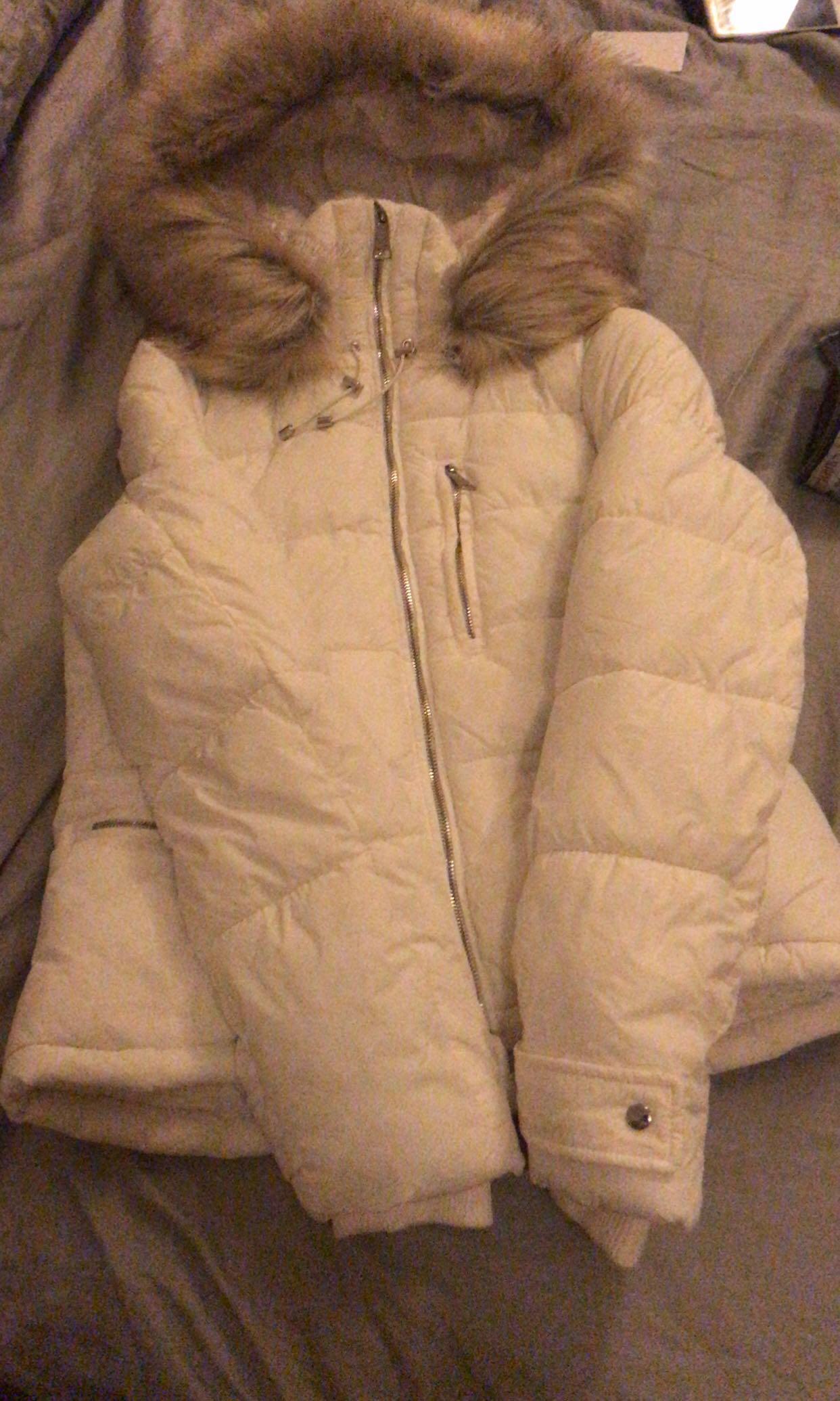 Zara white winter coat clearance