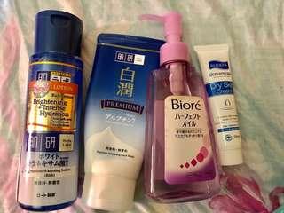 Premium Whitening Hada Labo Lotion(Toner), Premium Whitening Face Wash, Rosken Skin Repair (25ml), Biore Oil Cleansing