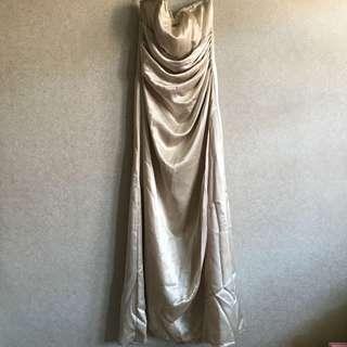 Gold Champagne Tube Long Dress
