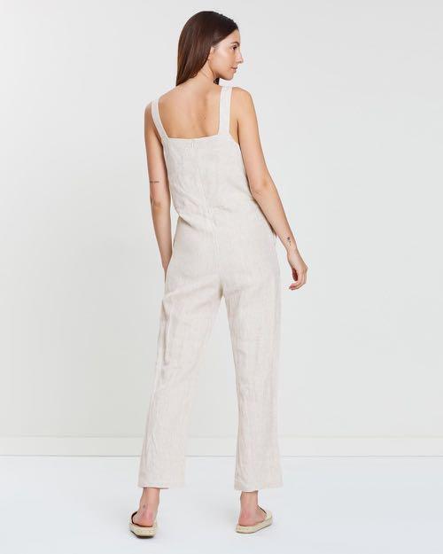 assembly label wide strap linen jumpsuit