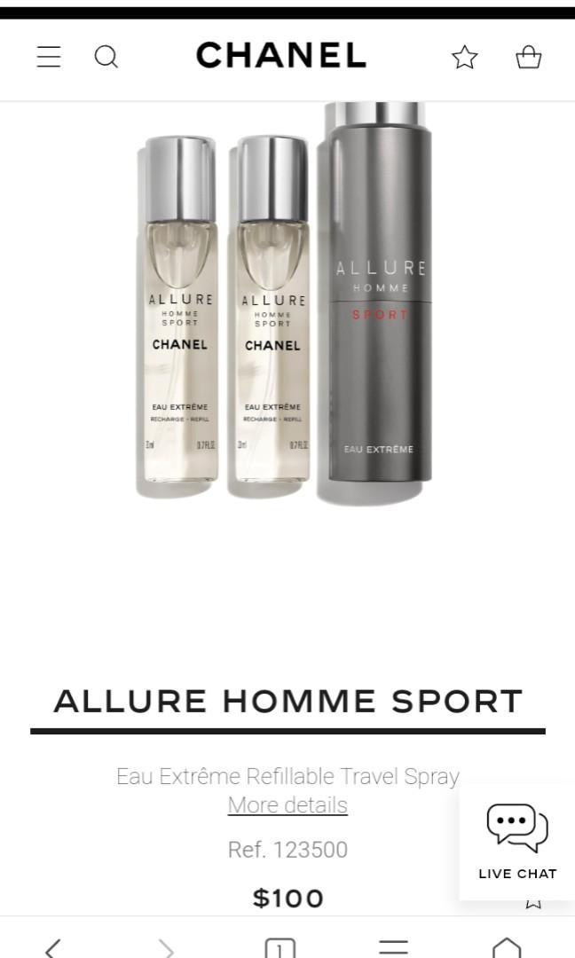 Authentic Chanel Allure Homme Sport Eau Extreme 20mlx3 EDT, Beauty &  Personal Care, Fragrance & Deodorants on Carousell