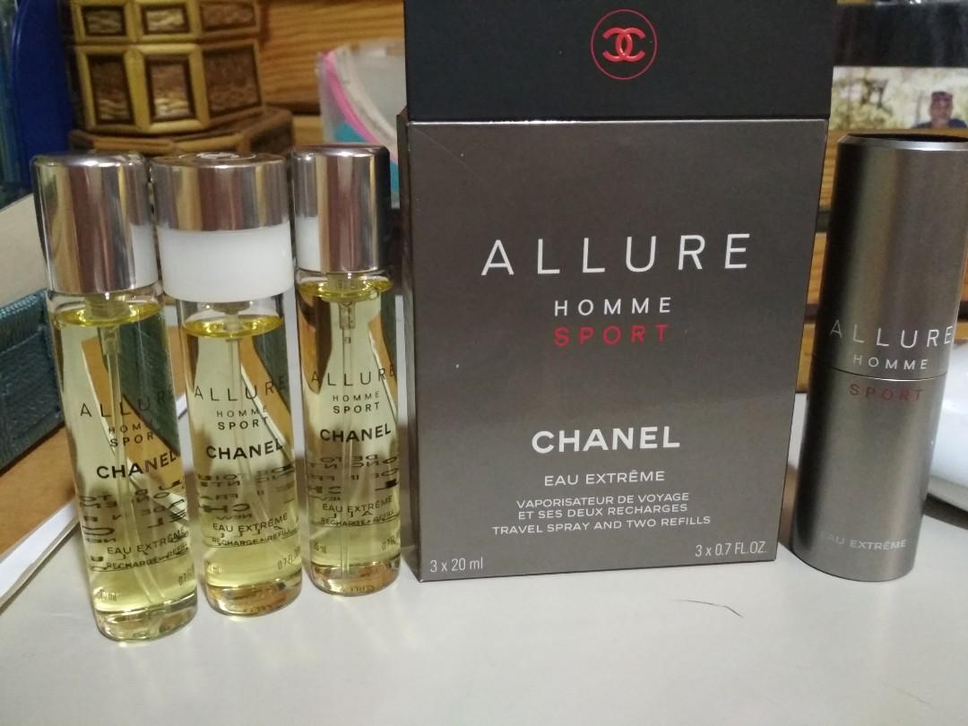 Authentic Chanel Allure Homme Sport Eau Extreme 20mlx3 EDT, Beauty &  Personal Care, Fragrance & Deodorants on Carousell