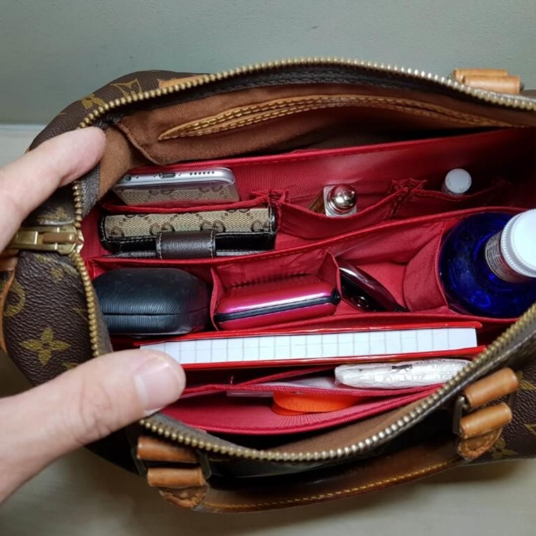 Satin Organizer Purse Insert Bag For Neverfull MM Handbag,Tote