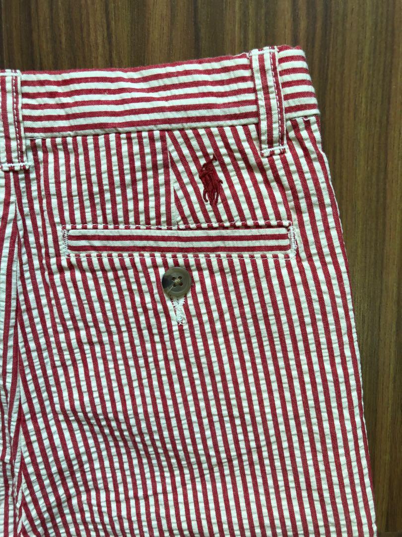 Red seersucker top pants