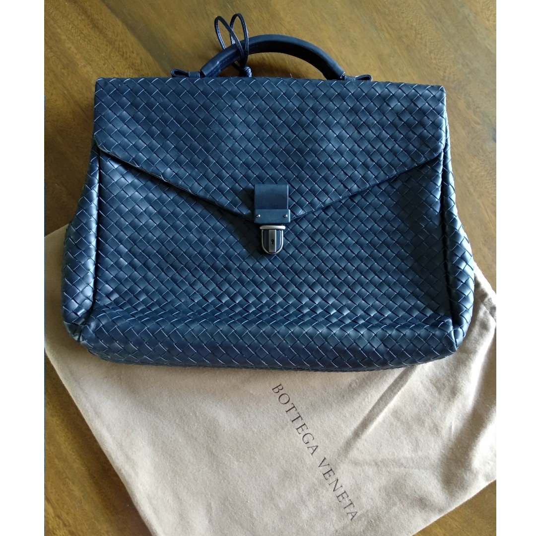 nero intrecciato briefcase