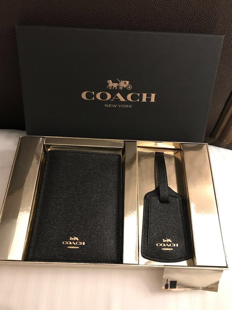 Brand New Coach Crossgrain Glitter Passport And Luggage Tag Travel Set Women S Fashion Watches Accessories Other Accessories On Carousell