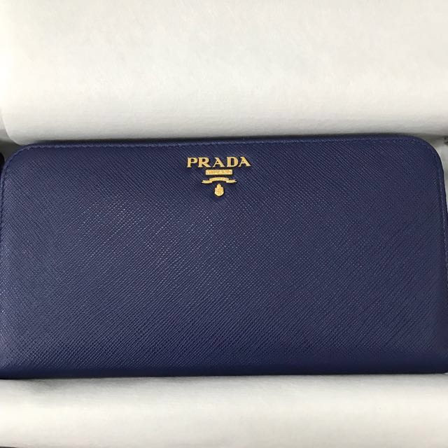 prada wallet blue