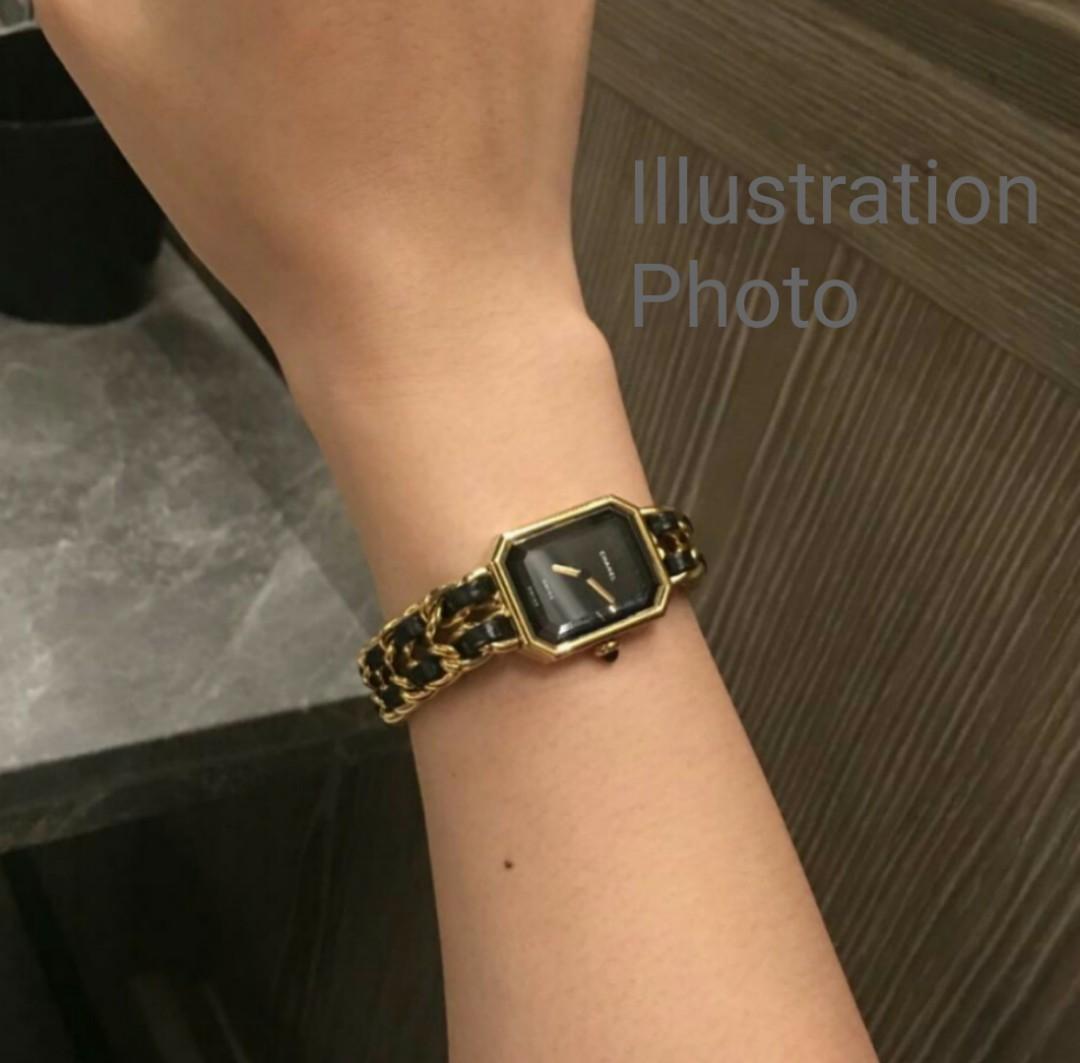 CHANEL 1987 Vintage Premiere Watch Medium Black and 24K Gold Plated Ha –  AYAINLOVE CURATED LUXURIES