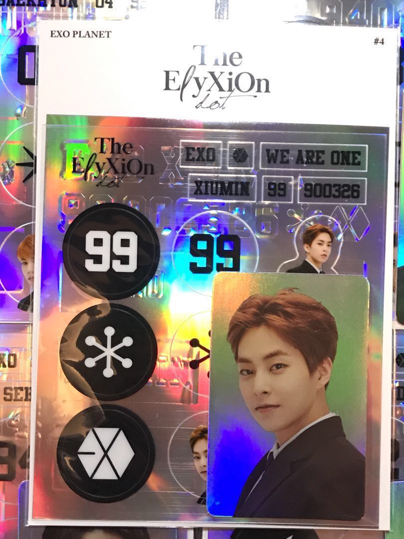 Exo Xiumin Elyxion Dot Deco Sticker Hologram Photocard