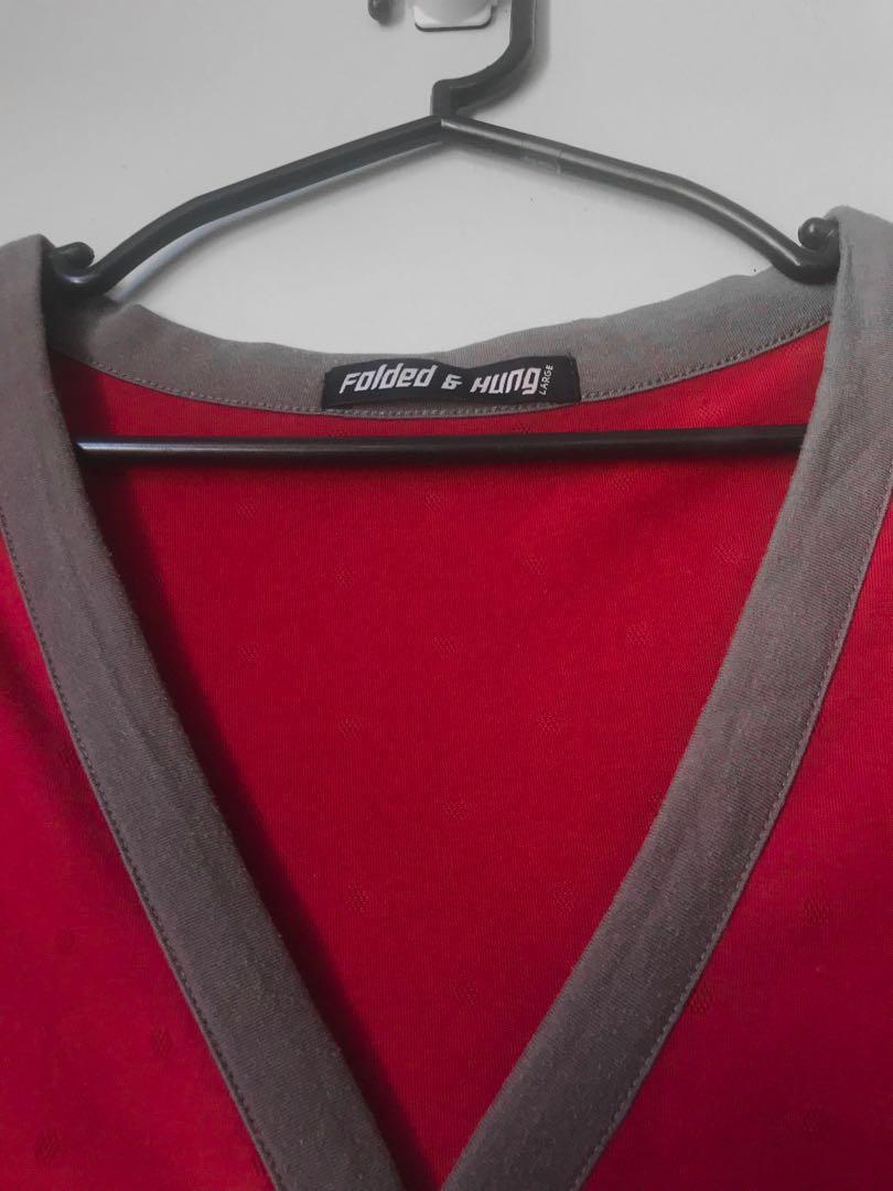 Folded and Hung red cardigan (Category: Coats, Jackets and Outerwear) located in Taguig. Submitted by fatefly (Listing ID 214370927, Image 3). Description: Pre-loved folded and hung red cardigan Meet-ups: Market-Market, BGC, SM Aura Shipping via Grab at the expense of buyer Deposits will be on BPI account.