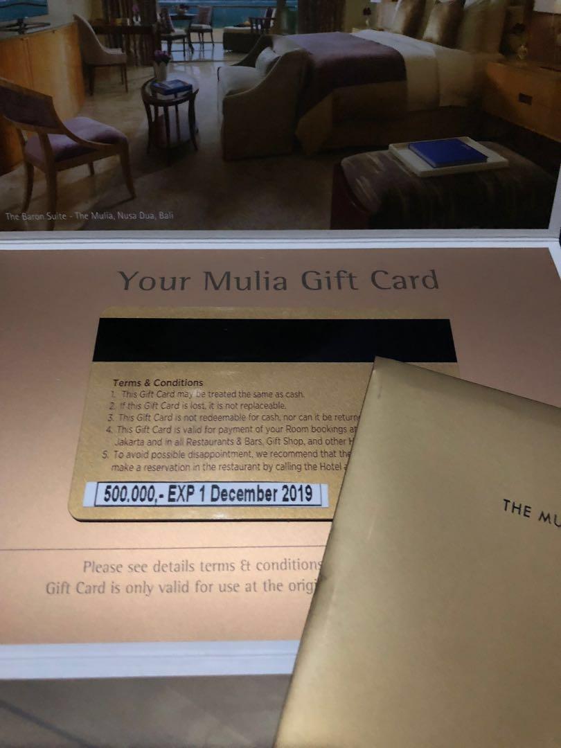 Gift Card Voucher Idr 500rb Hotel Mulia Nusa Bali Senayan Tiket Voucher Kartu Hadiah Voucher Di Carousell