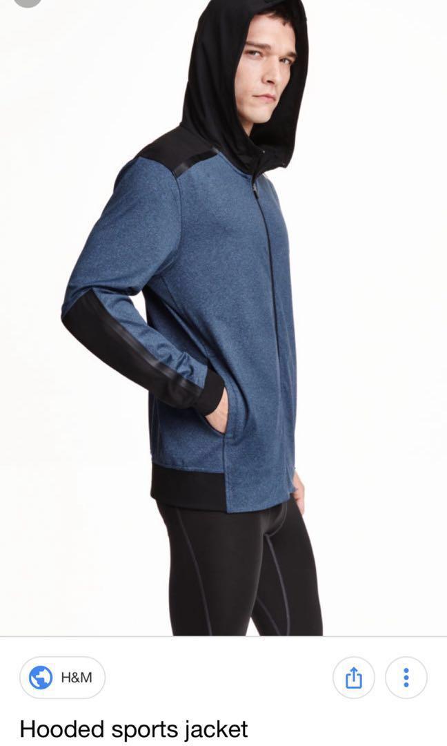 H M Dryfit Sports Hoodie Men S Fashion Tops Sets Hoodies On Carousell
