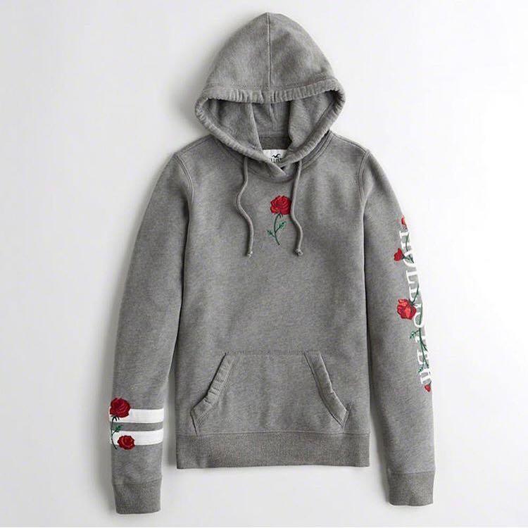 Hollister Rose Embroidered Graphic Hoodie 2024 jasterluis