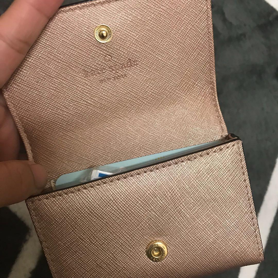 Kate spade rose gold card holder deals