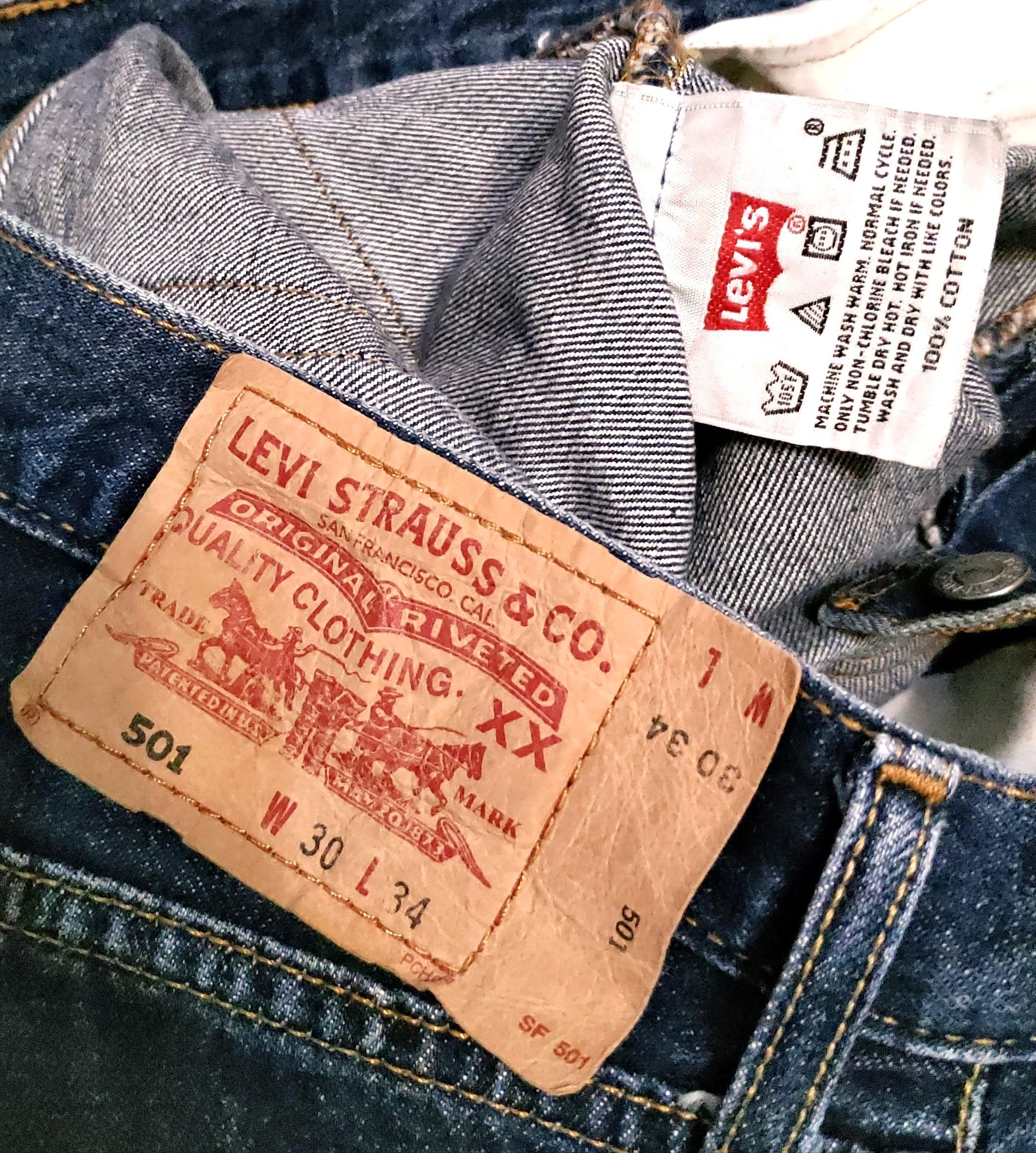 清櫃Levis 經典501 -6214 Jeans W30 L34 實腰29, 男裝, 褲＆半截裙