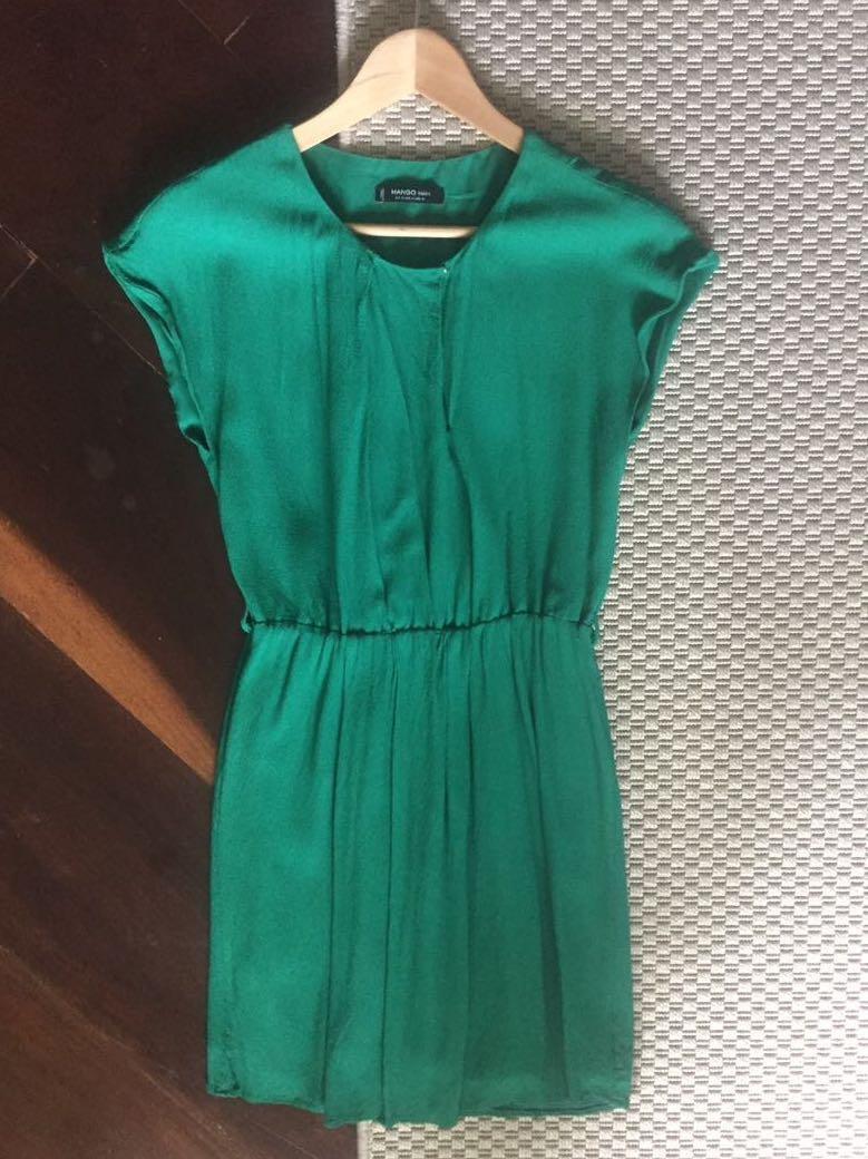 mango green dress 2019