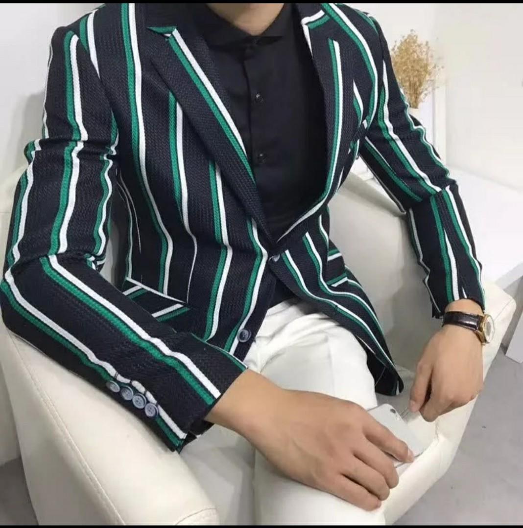 Mens black and 2024 white striped jacket