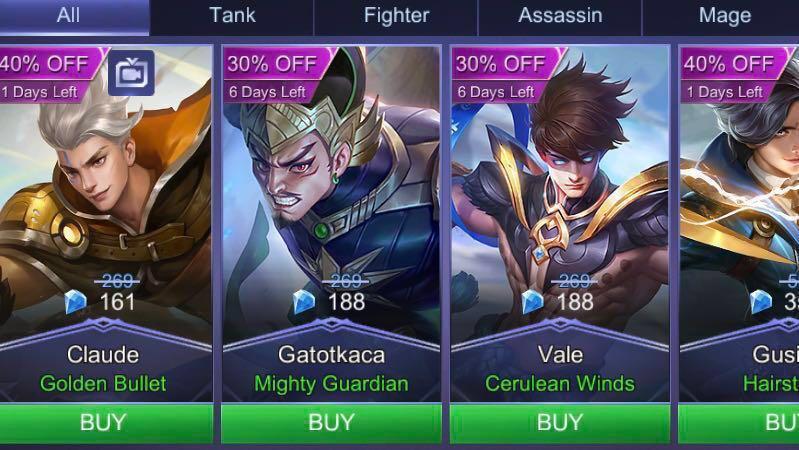 Mobile Legends Cheap Skin Toys Games Video Gaming Video Games On Carousell