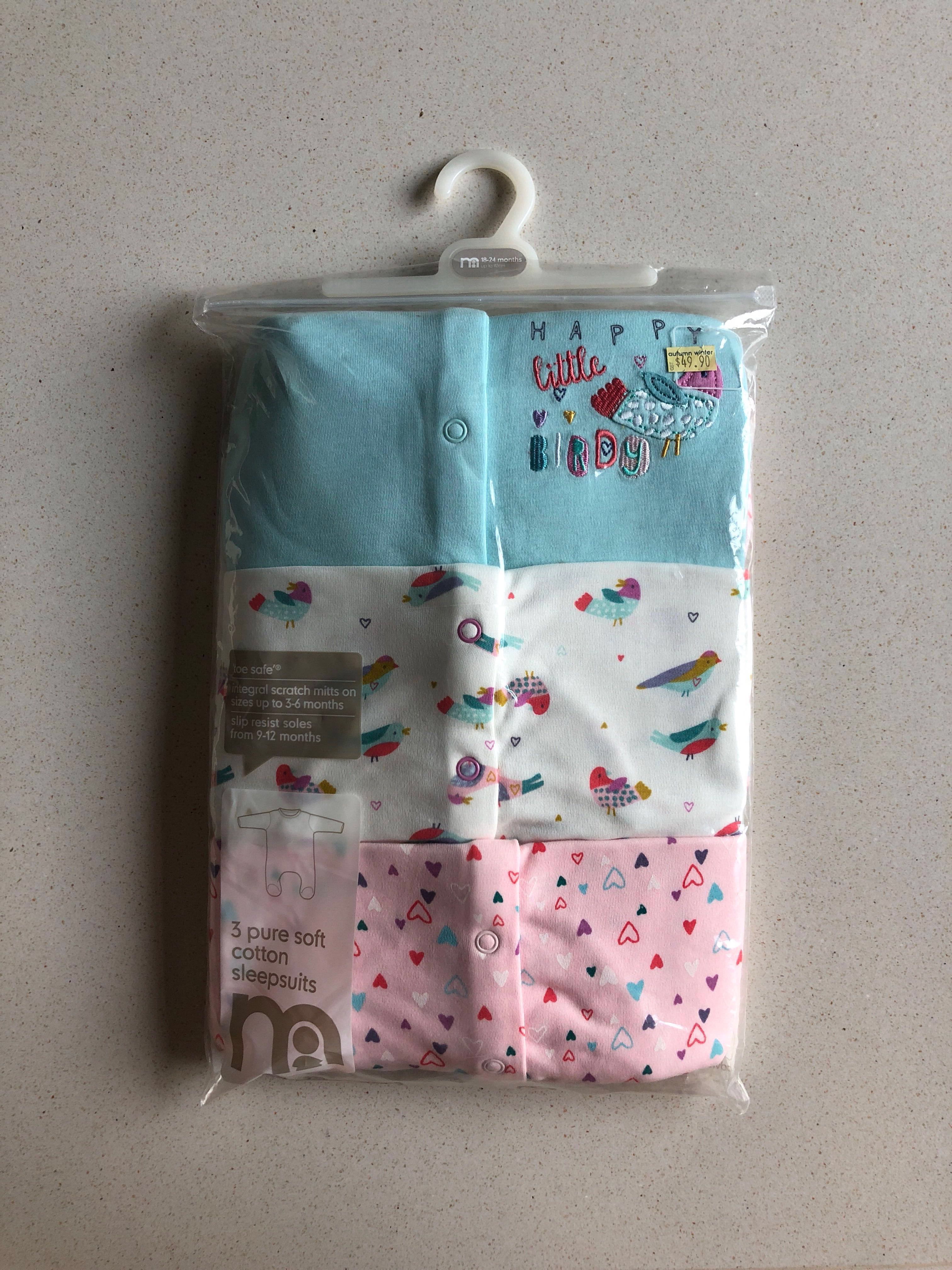 mothercare baby girl sleepsuits