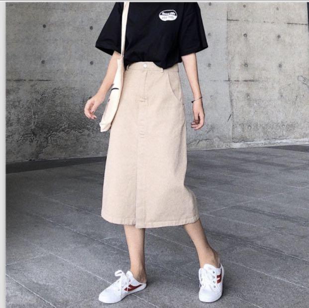 korean jeans skirt