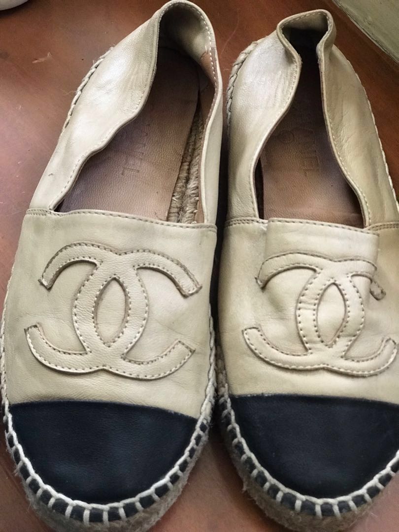 chanel lambskin cc espadrilles
