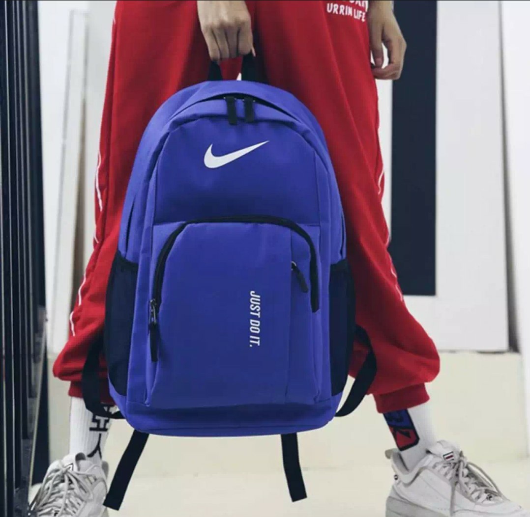 red and blue nike backpack