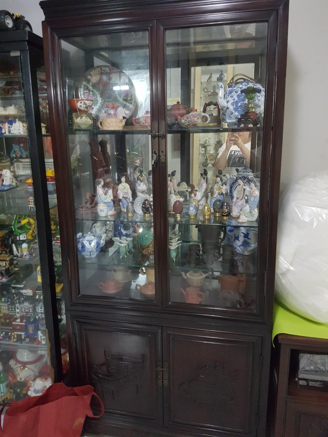 Rosewood Display Cabinet Furniture Shelves Drawers On Carousell
