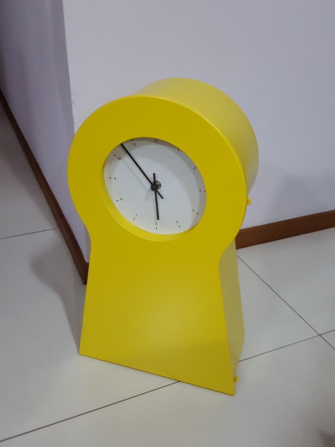 Wall Clock With Storage Shelf Yellow Ikea Model Ps 1995 Key Hole